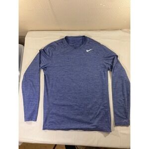 Nike Dri-FIT Long Sleeve‎ Athletic Shirt Blue Mens Medium Training Top